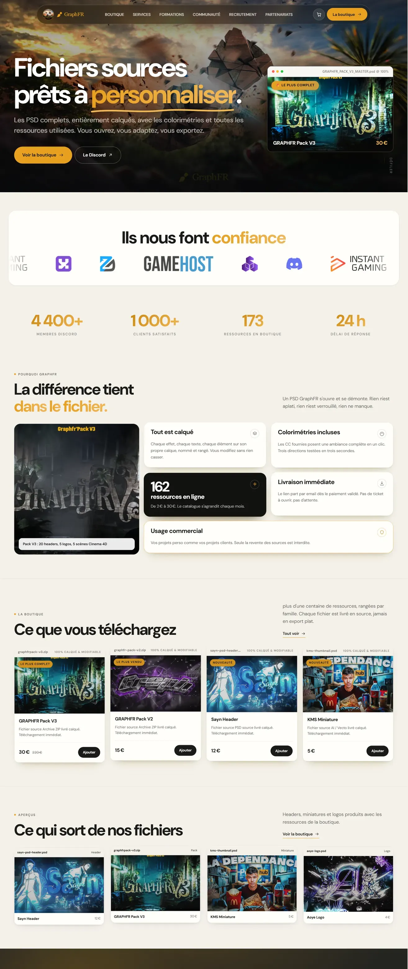 Page d'accueil de graphfr.fr sur ordinateur