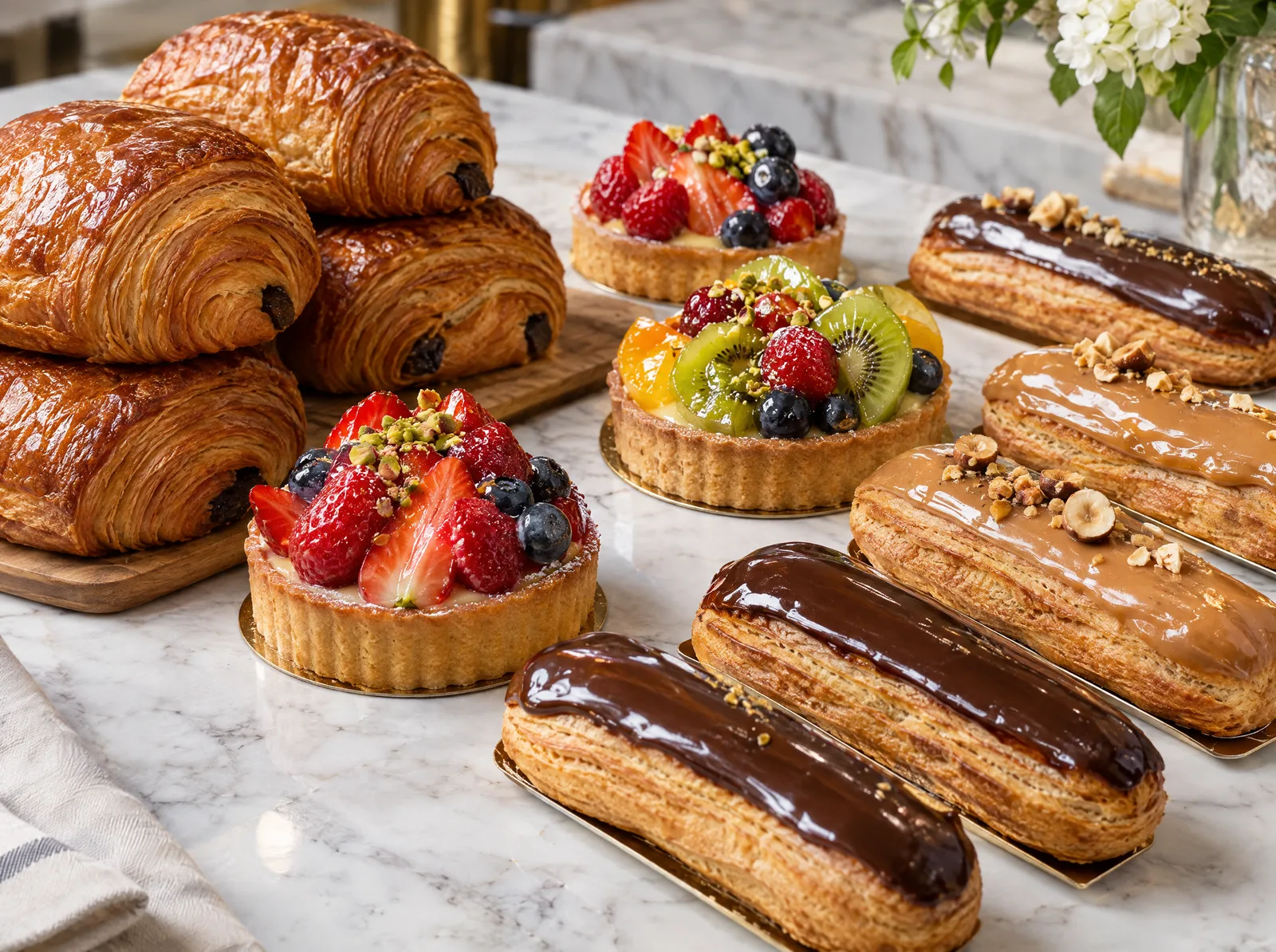 Viennoiseries et tartelettes
