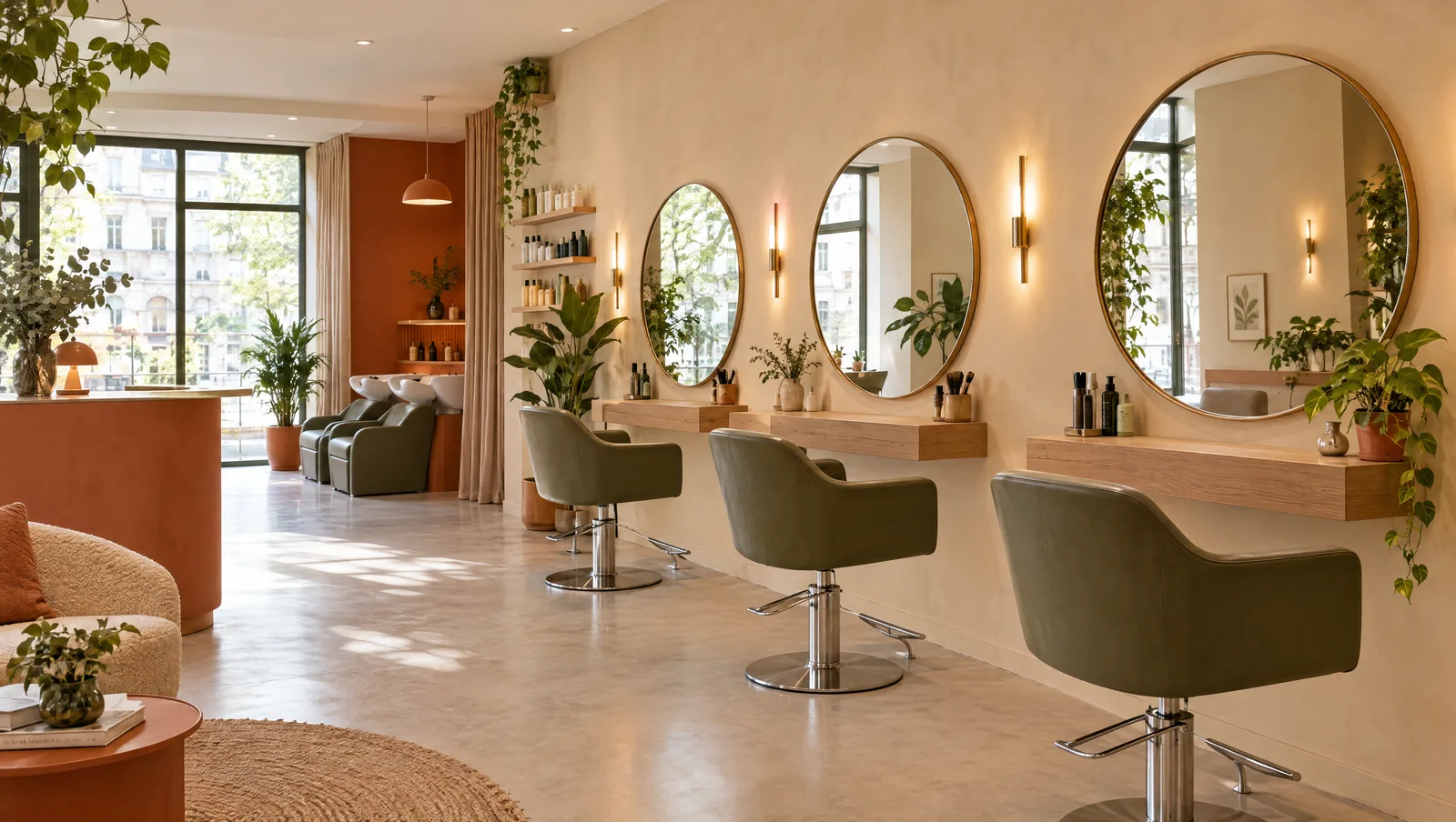 Intérieur du salon de coiffure